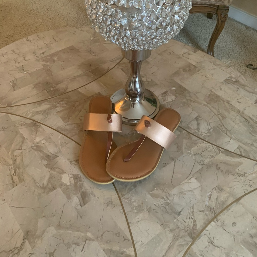 Rampage rose gold metallic thong sandal